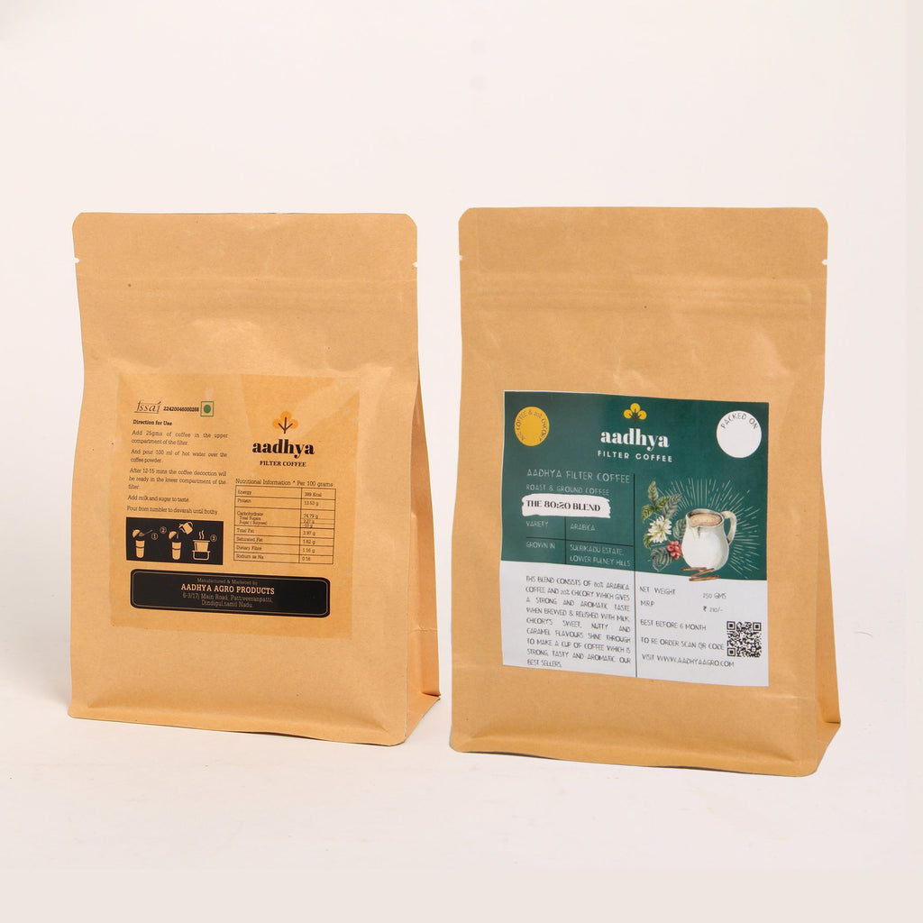 Aadhya 80:20 Arabica chicory coffee blend packaging